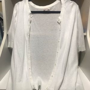White Merona Short Sleeve Cardigan
